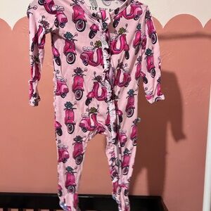 Little Bum Bums Bamboo Zippy - Pink Scooter Print (0-3 Months)